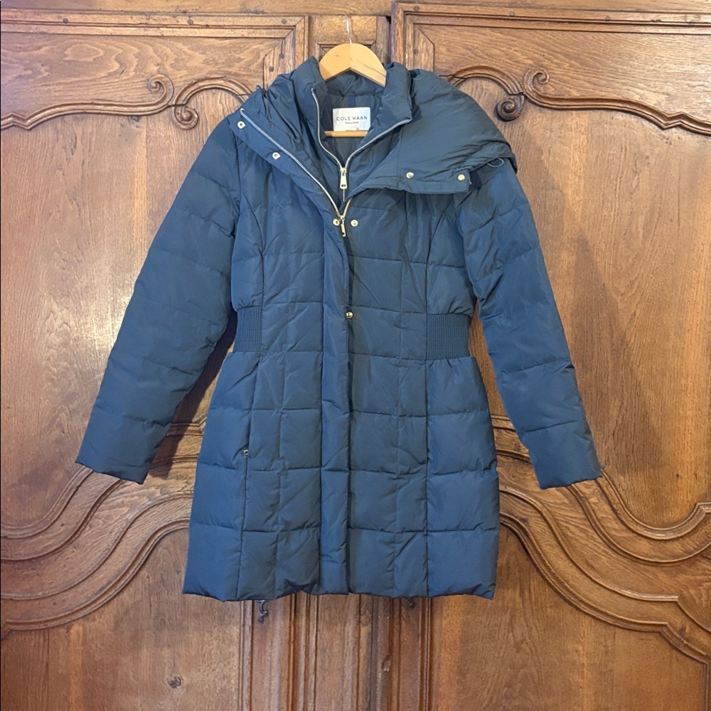 Cole Haan Hooded Down Puffer Coat - Picture 3 of 16